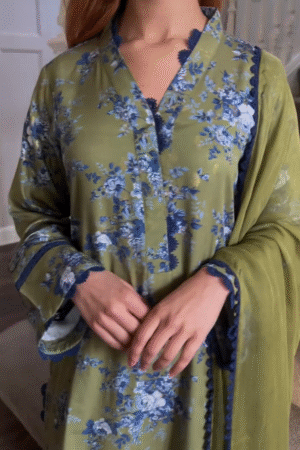Unstitched Pure Cotton Salwar Suit Material – Floral Print | Elegant & Comfortable for Casual Wear
