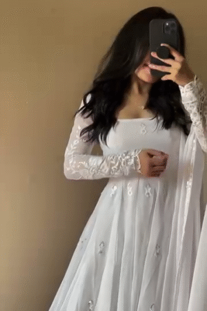 ✨ White Color Stunning Salwar Suit on Faux Georgette with Thread Work – Timeless Elegance ✨