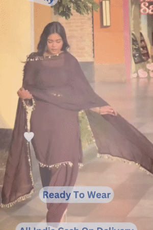 Elegant Solid Punjabi Suit With Embellished Dupatta