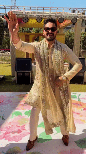 Regal Ivory Embroidered Sherwani with Dupatta – The Epitome of Wedding Elegance