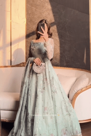 👑 “Royal Pastel Green Anarkali 👑 | Dholki & Wedding Ready”