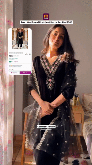 💫 Prettiest Black Kurta Set – Just ₹300/-