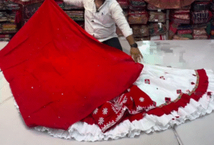 Elegant Digital Print Cotton Lehenga with Mirror Lace Border ✨