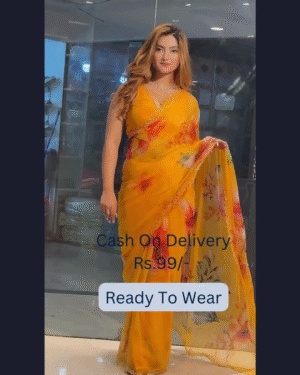 Summer Sunshine: Yellow Chiffon Printed Saree