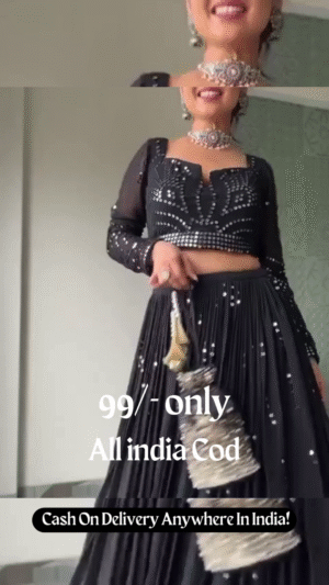🖤 Glam Up! Get this stylish black lehenga