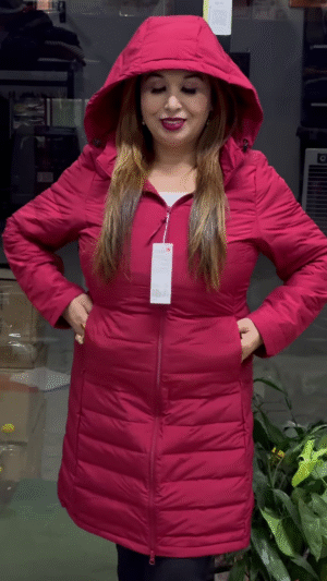 ❄️ Winter Luxe Puffer Coat – Gray, Red, Yellow & Black Edition 🖤❤️💛🌫️